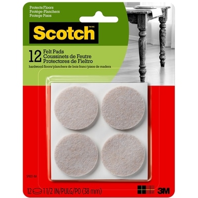 3M Scotch 12 Felt Pads 38 mm 1 ea, $8.00/1ea