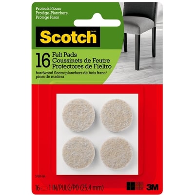 3M Scotch 16Felt Pads 25.4 mm 1 ea, $6.50/1ea