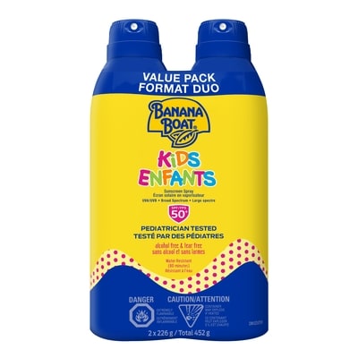 Banana Boat Kids Tear-free Sunscreen Spray SPF 50+ Twin Pack 452 g, $5.53/100g