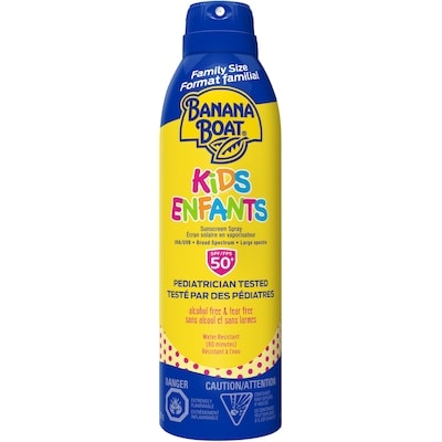 Banana Boat Écran solaire sans larmes à FPS 50+ pour enfants en vaporisateur 226 g, 4,87 $/100g