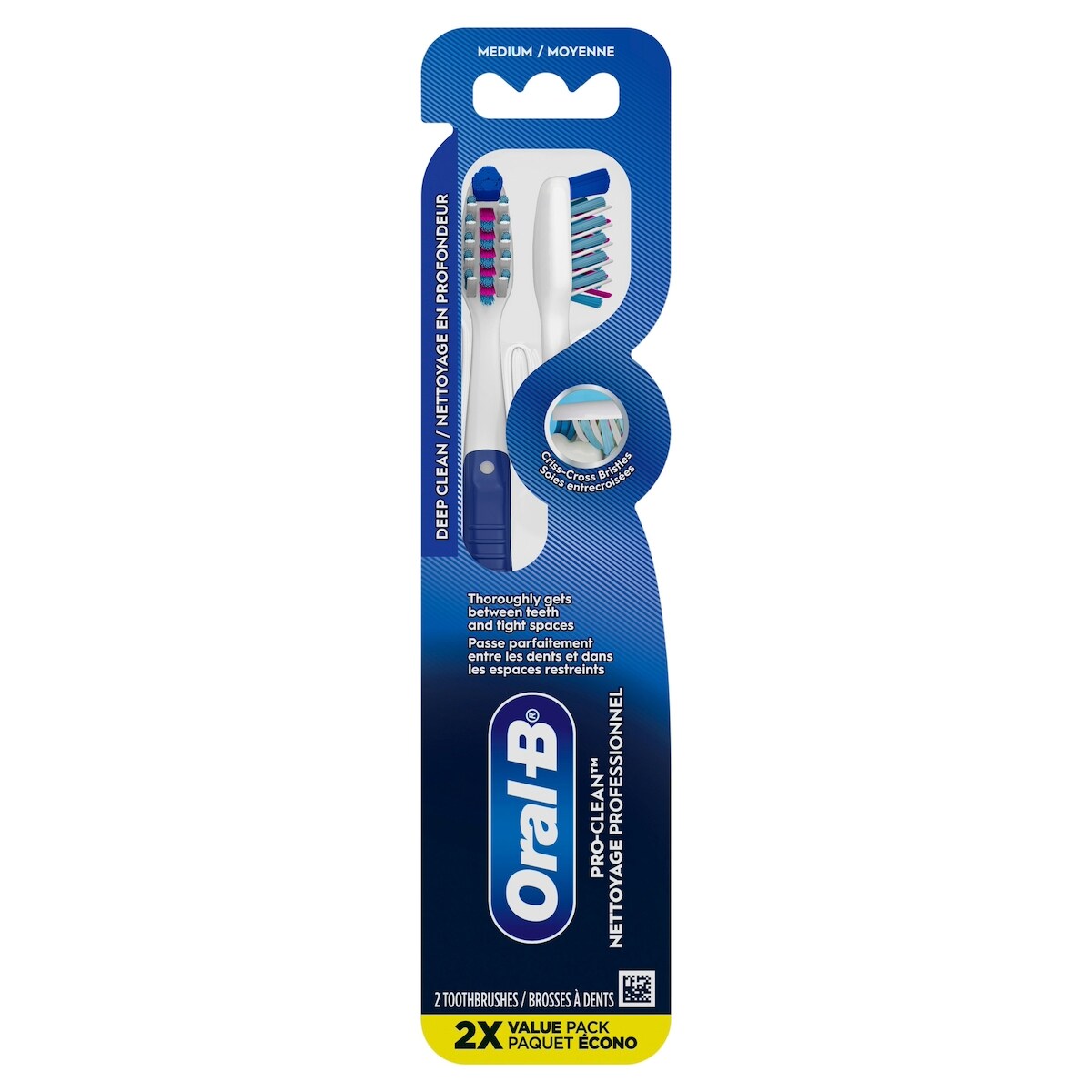 Oral-B Brosse à dents pro-santé pénètre profondément, moyenne, 2 unités 2 ea, 5,50 $/1ch