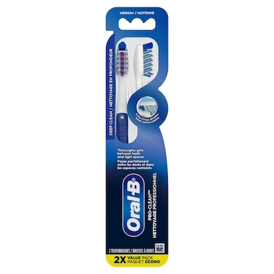 Oral-B Brosse à dents pro-santé pénètre profondément, moyenne, 2 unités 2 ea, 3,75 $/1ch