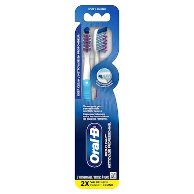 Oral-B Brosses à dents Pro-Santé Pénètre profondément, souple, 2 unités 2 ea, 4,25 $/1ch