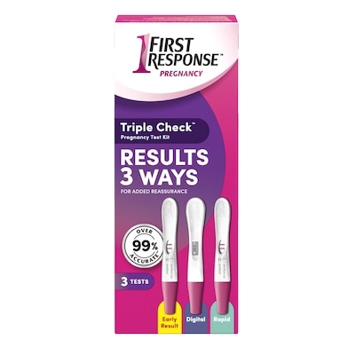 Première réponse Trousse de tests de grossesse triple verification 3 ea, 11,83 $/1ch