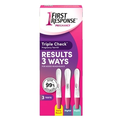 Première réponse Trousse de tests de grossesse triple verification 3 ea, 11,83 $/1ch