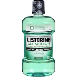 Listerine Rince-bouche antiseptique Ultraclean Zero, Protection de l’émail, Menthe fraîche, Sans alcool 1 l, 0,80 $/100ml