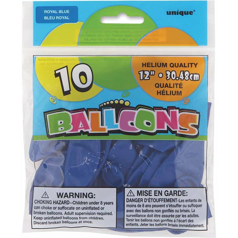 12" Latex Balloons, 10ct - Royal Blue