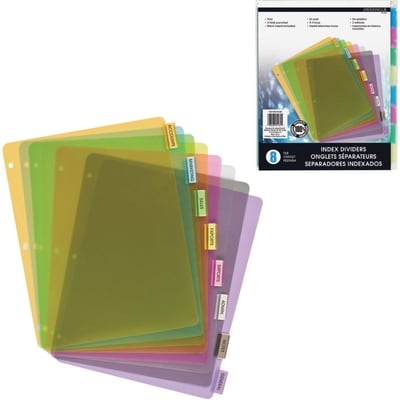 null 8 Tab Poly Index Dividers 8x1.0 ea, $0.19/1ea