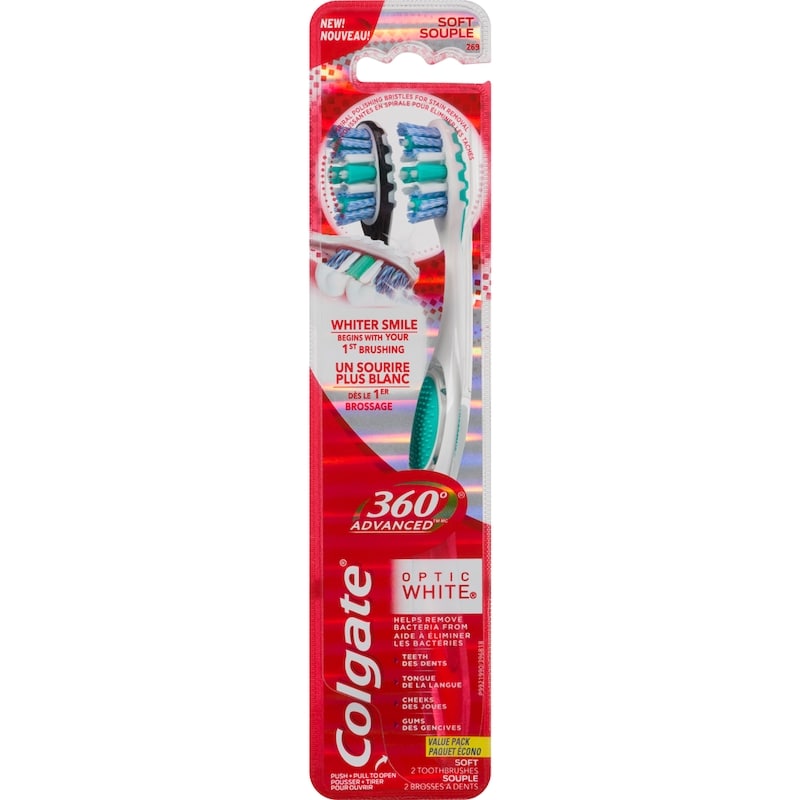 360° Advanced Optic White Soft Value Pack 2 Toothbrushes