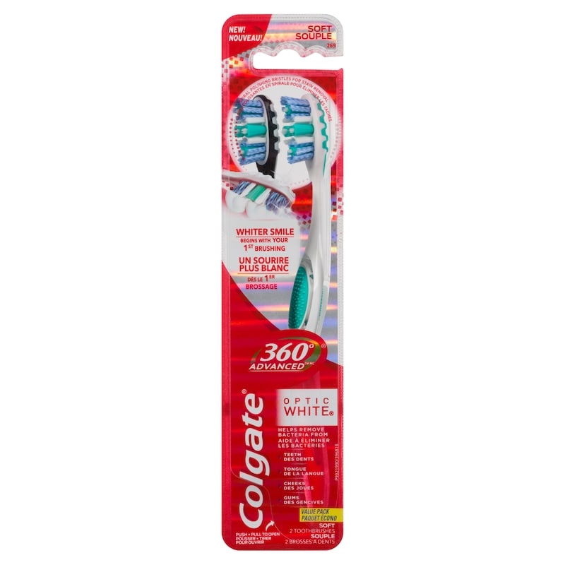 360° Advanced Optic White Soft Value Pack 2 Toothbrushes