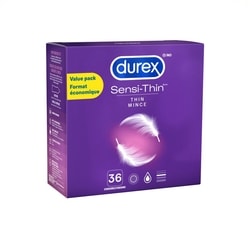 Durex Condoms en latex extra lubrifiés Sensi-Thin 36 ea, 0,68 $/1ch