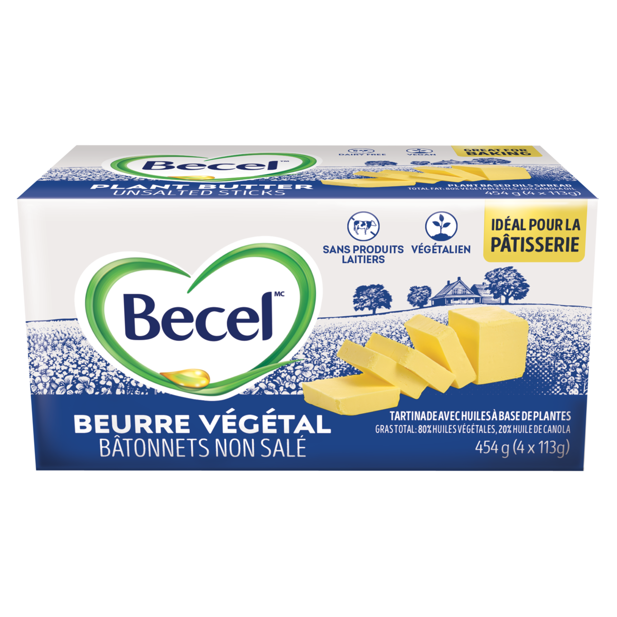 Becel Bâtonnets De Margarine à Base De Plantes Non Salé 454 g, 1,17 $/100g