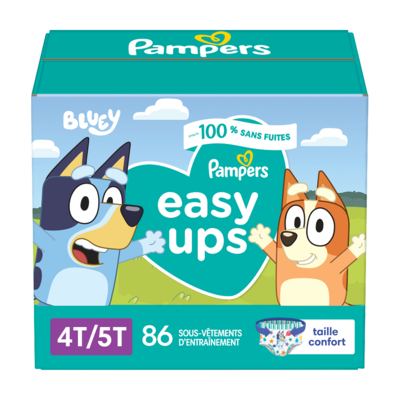 Pampers Sous-vêtements d’entraînement Easy Ups, taille 4T/5T, garçons, 86 sous-vêtements 86 ea, 0,55 $/1ch