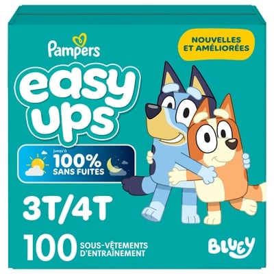 Pampers Sous-vêtements d’entraînement pour l’apprentissage de la propreté Easy Ups, taille 5 (3T4T), 100 unités 100 ea, 0,44 $/1ch