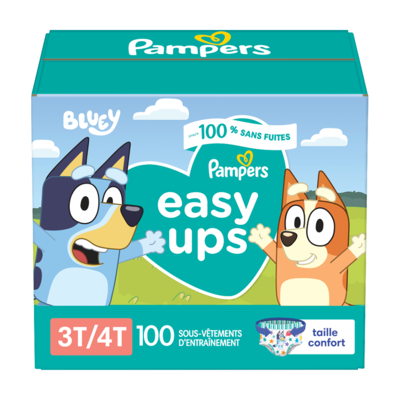 Pampers Sous-vêtements d’entraînement Easy Ups, taille 4 3T/4T, garçons, 100 sous-vêtements 100 ea, 0,47 $/1ch