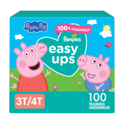 Easy Ups Training Underwear Peppa Pig Size 5 3T-4T, 100 Count