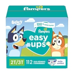 Pampers Sous-vêtements d’entraînement pour l’apprentissage de la propreté Easy Ups, taille 4 (2T3T), 112 unités 112 ea, 0,39 $/1ch