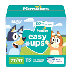 Pampers Sous-vêtements d’entraînement Easy Ups, taille 4 2T/3T, garçons, 112 sous-vêtements 112 ea, 0,39 $/1ch