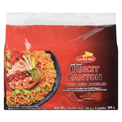 Lucky Me! LuckyMe! Pancit Canton Nouilles Instantanées au Goût de Piment Fort 60 g 360 g, 1,03 $/100g