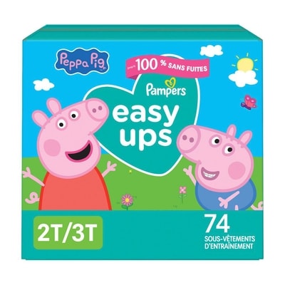 Pampers Sous-vêtements d’entraînement Easy Ups, taille 4 2T/3T, filles, 74 sous-vêtements 74 ea, 0,36 $/1ch
