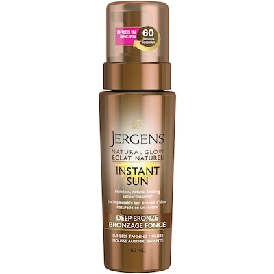 Jergens Natural Glow Instant Sun Sunless Tanning Mousse Deep Bronze 180 ml, $7.49/100ml