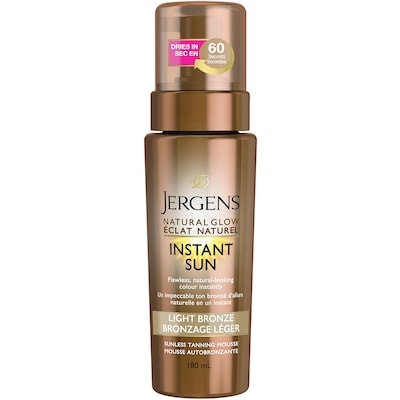 Jergens Natural Glow Instant Sun Sunless Tanning Mousse Light Bronze 180 ml, $8.88/100ml