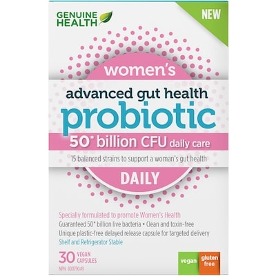 Genuine Health Vegan Capsules Probiotic Women'S Daily Advanced Gut Health 30 ea, $1.50/1ea