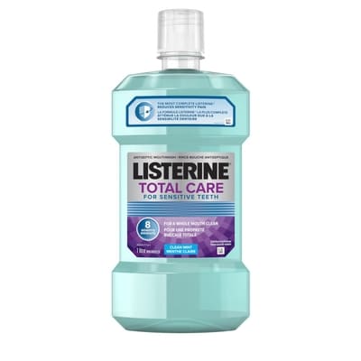 Listerine Total Care for Sensitive Teeth Antiseptic Mouthwash, Clean Mint 1 l, $1.00/100ml