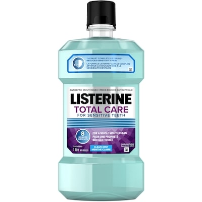 Listerine Rince-bouche antiseptique, Total Care for Sensitive Teeth, pour dents sensibles, Menthe claire 1 l, 1,10 $/100ml