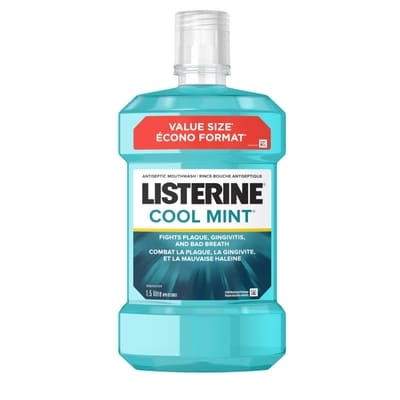 Listerine COOL MINT, Rince-bouche antiseptique 1.5 l, 0,77 $/100ml