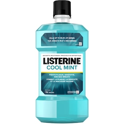 Listerine Rince-bouche antiseptique Cool Mint 1 l, 0,55 $/100ml