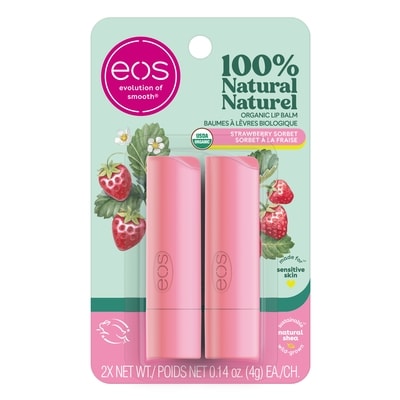 EOS 100 % naturels et biologiques Baumes labiaux, Sorbet à la Fraise 8 g, 93,63 $/100g