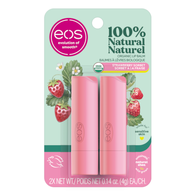 EOS 100 % naturels et biologiques Baumes labiaux, Sorbet à la Fraise 8 g, 93,63 $/100g