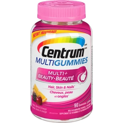 Centrum CentrumMultiGummies Supplément de Vitamines et de Minéraux Multiples Cerise, Baies et Orange 90 Gel 90 ea, 0,24 $/1ch