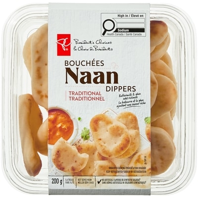 President's Choice Traditional Naan Dippers 200 g, $2.50/100g