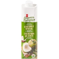 PC Organics Organic 100% Coconut Water 1 l, $0.50/100ml
