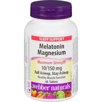 Webber Naturals MelatoninMagnesium Maximum Strength 10/150 mg 60 Tablets 60 ea, $0.28/1ea