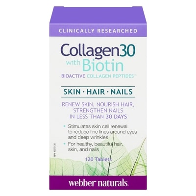 Webber Naturals Collagen30 with Biotin 120 Tablets 120 ea, $0.18/1ea