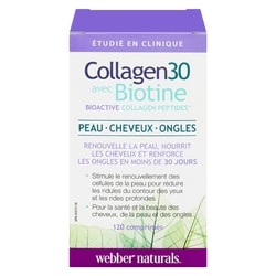 Webber Naturals WebberNaturals Collagen30 avec Biotine 120 Comprimés 120 ea, 0,25 $/1ch