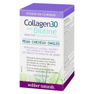 WebberNaturals Collagen30 avec Biotine 120 Comprimés