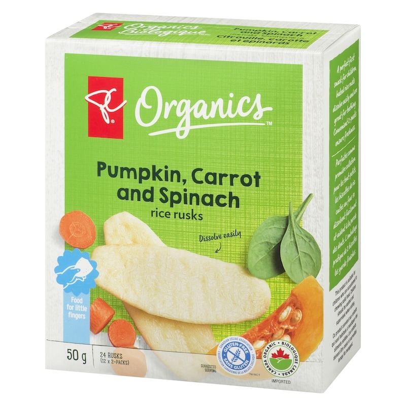 Pumpkin, Carrot And Spinach Rice Rusks