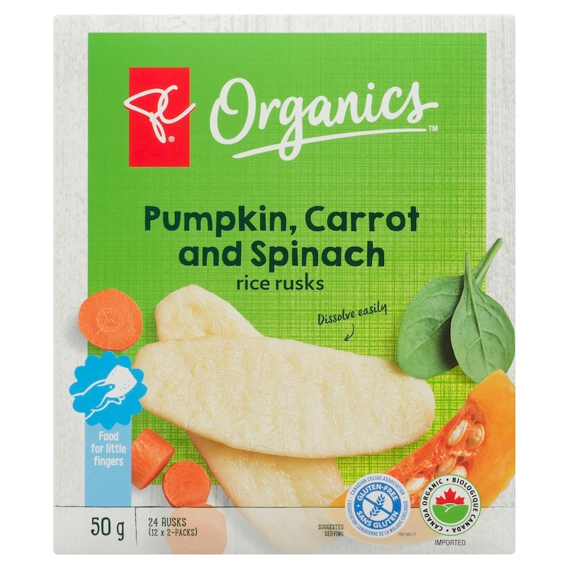 Pumpkin, Carrot And Spinach Rice Rusks