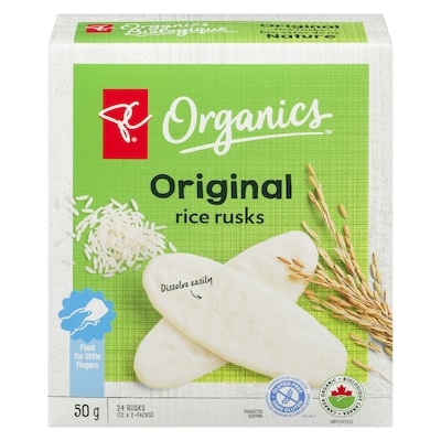 PC Organics Original Rice Rusks 50 g, $5.00/100g