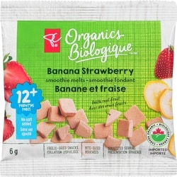 PC Organics Smoothie Melts Banana Strawberry 6 g, $25.00/100g