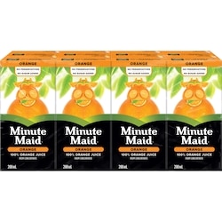 Minute Maid Orange Juice Cartons 8x200.0 ml, $0.33/100ml