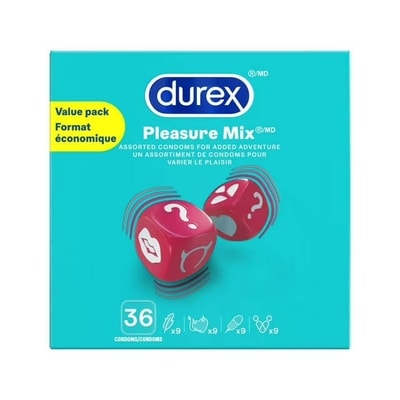 Durex Pleasure Mix Assorted Latex Condoms Variety Pack 36 ea, $0.67/1ea