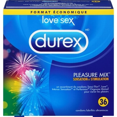 Durex Paquet économique de condoms Durex Pleasure Mix (emballage de 36) 36 ea, 0,72 $/1ch