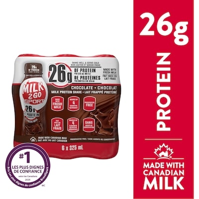 Milk 2 Go Chocolate Milk Protein Shake 6x325.0 ml, $0.66/100ml