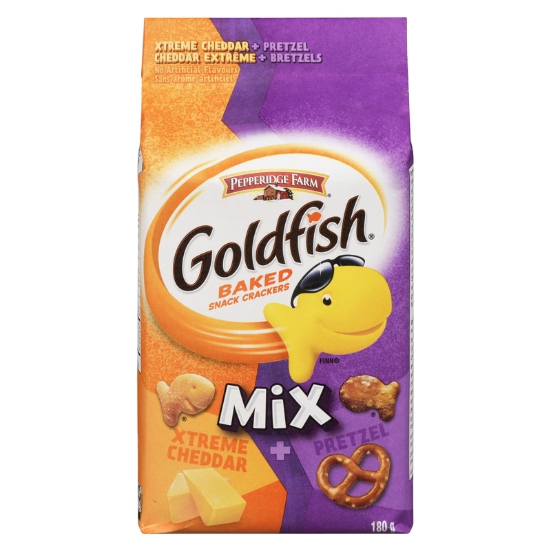 Goldfish Baked Snack Crackers Mix Xtreme Cheddar + Pretzel