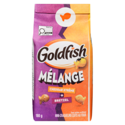 Pepperidge Farm Goldfish Mini-Craquelins Cuits au Four Mélange Cheddar Extrême + Bretzels 180 g, 1,39 $/100g